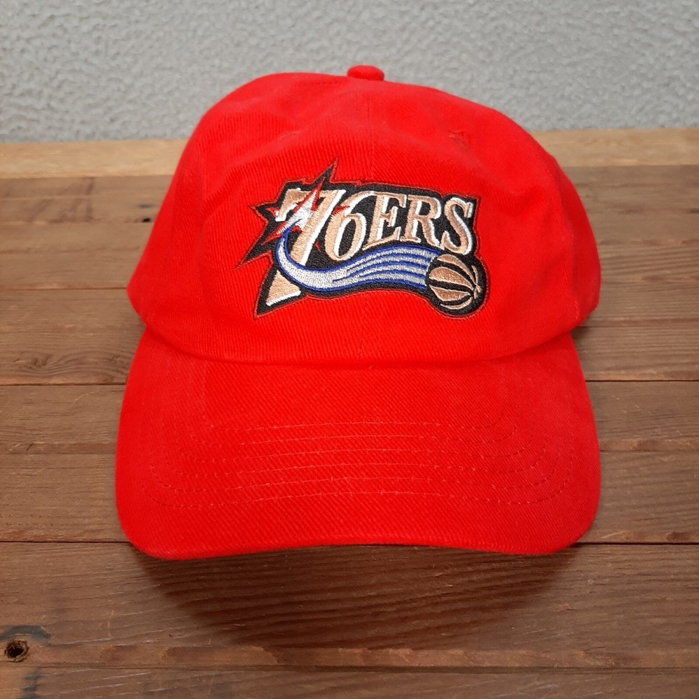 Philadelphia 76ers Hat Adult Red Strap Back Dad Cap Embroidered NBA Basketball